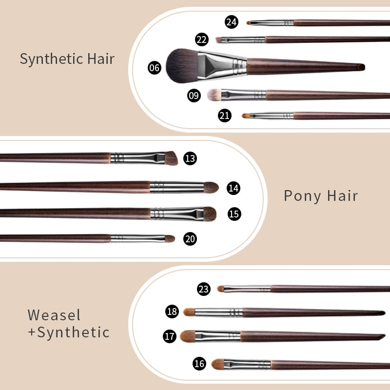 Dark Hot Make Up Brushes