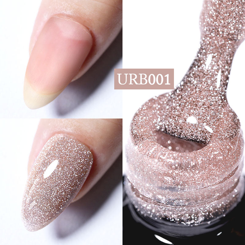 Milky Jelly-White Glitter Rubber Base Gel