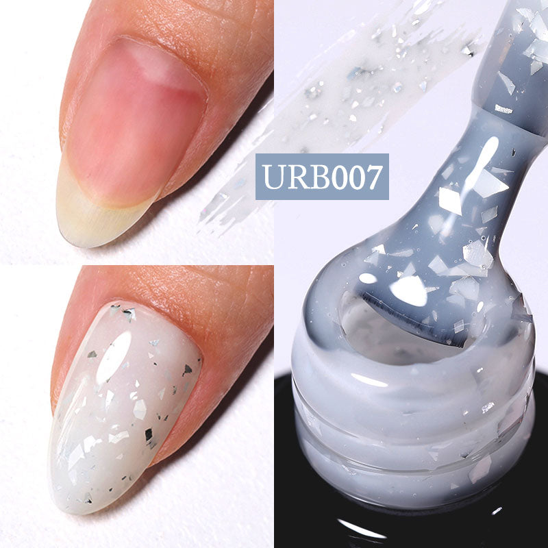 Milky Jelly-White Glitter Rubber Base Gel