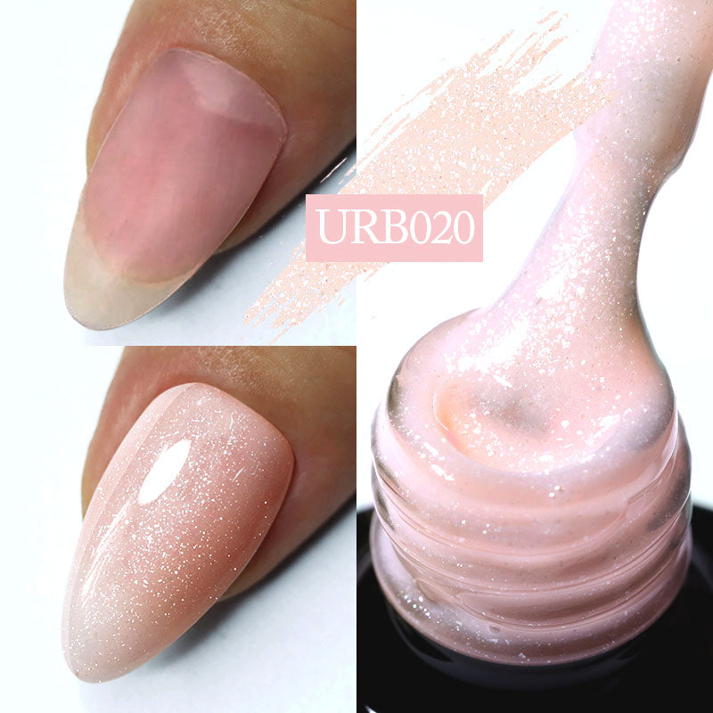 Milky Jelly-White Glitter Rubber Base Gel