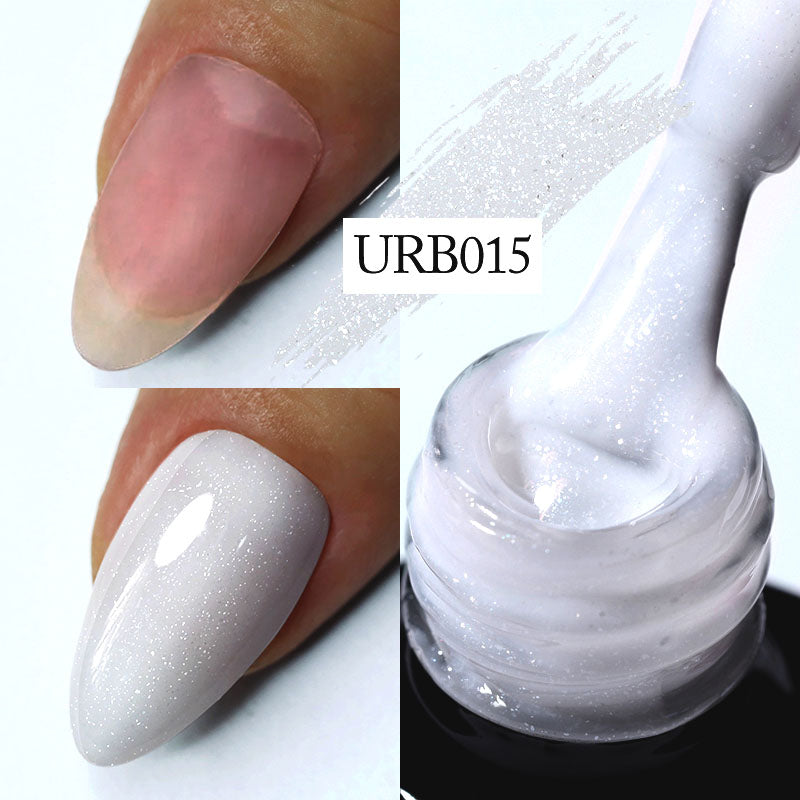 Milky Jelly-White Glitter Rubber Base Gel